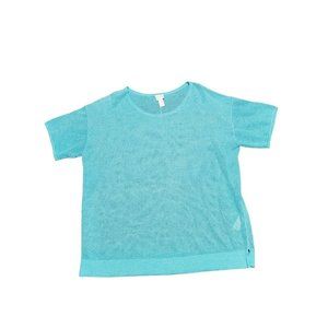 Chicos Mesh Sparkle Top Women's Size‎ 3 (US XL 16) Turquoise Blue